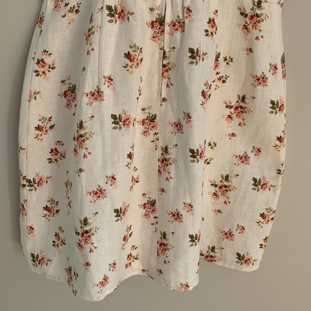 Reformation White Floral Mini Dress with Pink & Green Accents - Picture 7 of 11